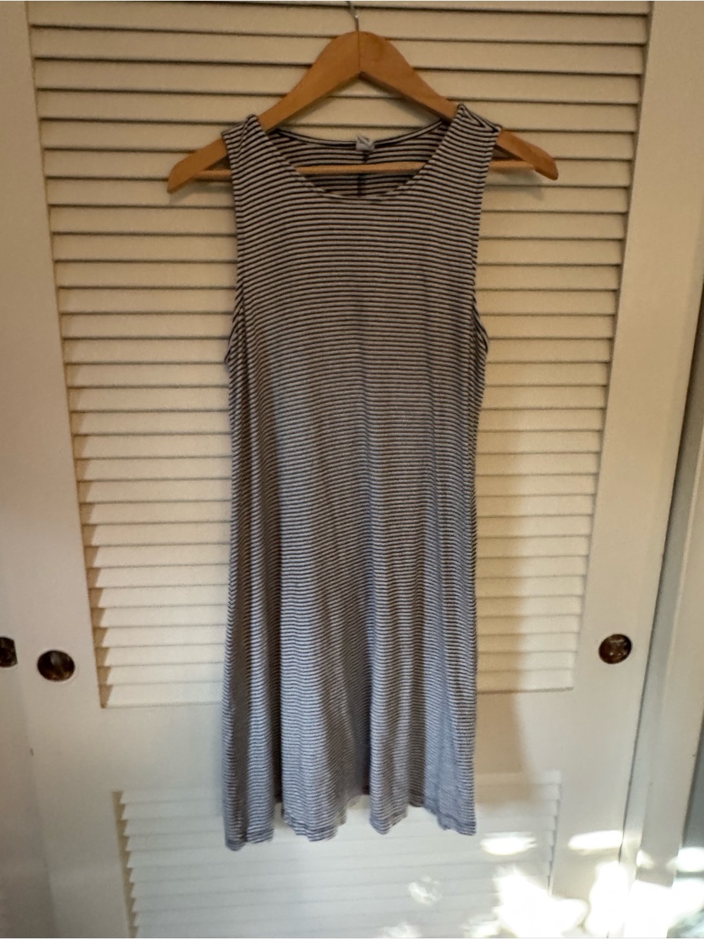 Old Navy Black and White Striped Sleeveless Mini Dress